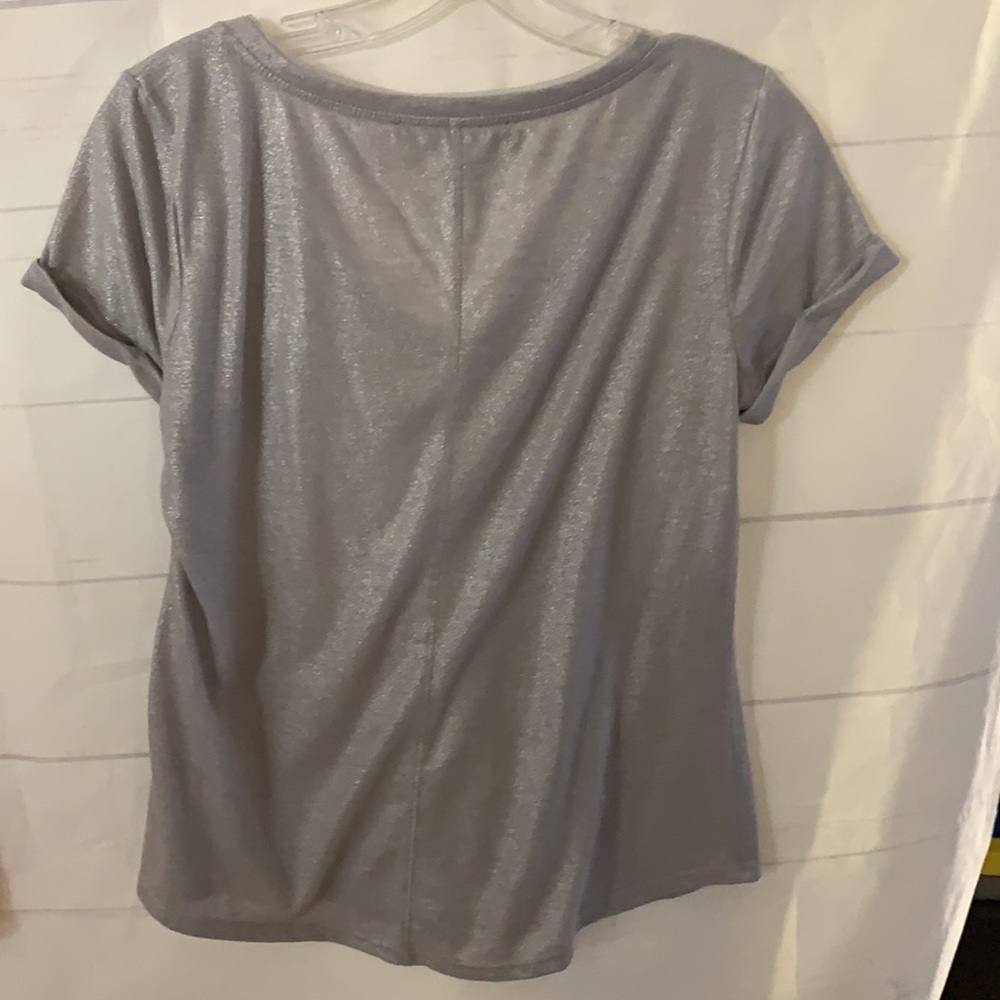 WHBM Shimmery Silver Tee - Picture 2 of 2